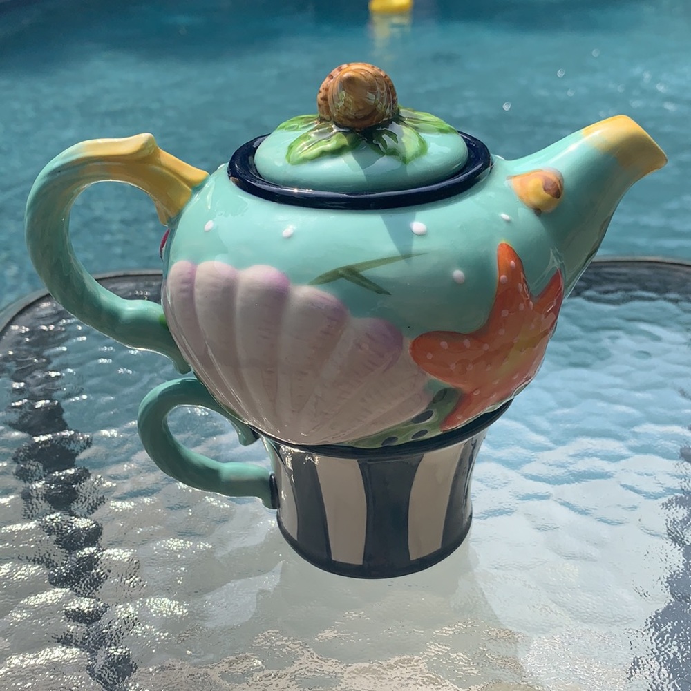 New Blue Sky Starfish Tea for One - Picture 2 of 9